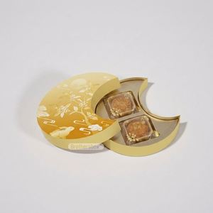 FX Recyclable <b>Luxury</b> Mid-Autumn Festival Moon Shaped Packaging Custom Shape Mooncake Gift <b>Box</b> Set with Paper Insert - Product Image 3