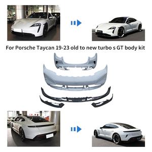 Kit carrosserie Dry Carbon pour mise à niveau Turbo <span class=keywords><strong>S</strong></span> GT (ancien modèle vers nouveau) pour <span class=keywords><strong>Porsche</strong></span> <span class=keywords><strong>Taycan</strong></span> 2019-2023, comprenant un lèvre de pare-chocs avant et un pare-chocs arrière avec prises d'air - Product Image 3