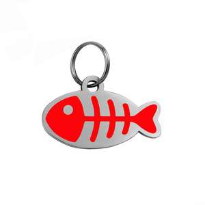 Collar con Placa de Identificación Original del Fabricante para Perros y Gatos, Accesorios de Joyería con Colgante de <span class=keywords><strong>Esqueleto</strong></span> de Pez para Mascotas - Product Image 4