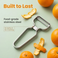 Handmatige groente- en fruit schiller met roestvrijstalen mes, antislip zachte grip, duurzaam, antiaanbaklaag voor koken