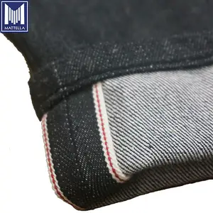 Aktienkurs Indigo schwarz japanische rohe 100% Baumwolle 14oz Handy taschen Doppel Knie Patch Arbeit Frauen Männer Hosen Web kante Denim Jeans