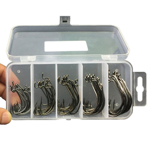 Hameçon de pêche à décalage latéral 50/100 pièces 2 #   1 #   1/0 #   2/0 #   3/0 #   Hameçons de pêche à la <span class=keywords><strong>carpe</strong></span>, accessoires, hameçons de pêche avec boîte, eau douce - Product Image 1
