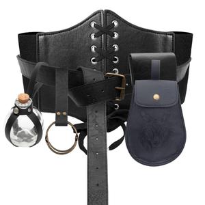 Ensemble de costumes médiévaux d'Halloween accessoires ceinture en cuir pour femmes viking bouteille de <span class=keywords><strong>médecine</strong></span> accessoires d'habillage - Product Image 2