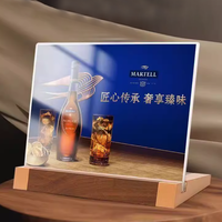 Magnifique présentoir en bois avec support de signalétique en acrylique transparent pour menu de table, étiquettes de prix, brochures et affiches en papier