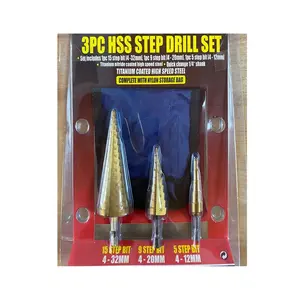 Factory Inventory cheap price 4-12 4-20-4-22 4-32MM HSS titanium coated Step Drill Bit