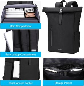 Free Sample Travel <b>Roll</b> <b>Top</b> <b>Backpack</b> New Waterproof Leather Foldable Mochilas Student Women's School <b>Laptop</b> <b>Backpacks</b> - Product Image 2