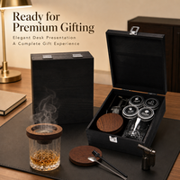 Kit de fumage pour cocktails SHUNSTONE avec torche, infuseur à whisky, coffret en bois, ensemble de fumage pour bourbon, Old Fashioned, cadeaux d'entreprise