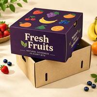 Boîte à fruits ondulée à 3 couches haute résistance avec doublure en éponge antichoc pour la livraison de myrtilles, fraises et cerises