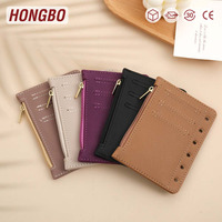 Hongbo Meilleure vente 17 couleurs A7 en relief petite feuille de mouche en cuir Saffiano avec pochette et fentes pour cartes pour reliure budgétaire