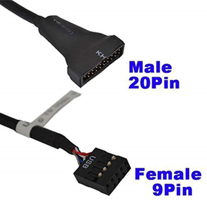 20 Pin 19Pin <b>USB</b> 3.0 Female to 9Pin <b>USB</b> 2.0 Male Motherboard <b>Cable</b> - Product Image 5