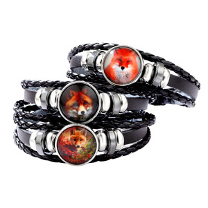 สร้อยข้อมือหนัง PU ลายสุนัขจิ้งจอก ปรับขนาดได้ เครื่องประดับสำหรับทุกเพศ ของขวัญ สร้อยข้อมือแบบเชือกแฟชั่น - Product Image 5