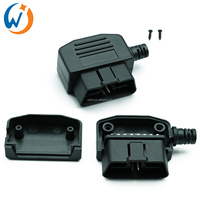 Conexión de carcasa OBD Universal OBD2 16 pines cuadrado tipo L Conexión de coche adaptador macho y hembra enchufe carcasa OBD