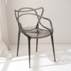 Modern Transparent Plastic Dining Chair With <b>Backrest</b> Nordic Style Minimalist Home Chair Light Luxury Design Adult Use - Product Image 2