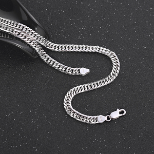 Cadena de eslabones cubanos para hombre, Collar de plata de ley 925 de 4mm/5mm/6mm, estilo hip hop, 4/5/6mm - Product Image 2