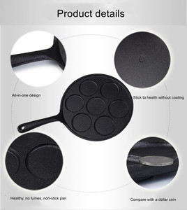 <span class=keywords><strong>Meilleur</strong></span> ustensile de cuisine Poêle à crêpes en fonte 7 trous plats Poêle à blinis Mini poêle antiadhésive Crêpière - Product Image 3