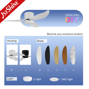 1stshine LED Ventilateur de plafond domestique électrique 42 pouces blanc ABS pales ventilateur de plafond à distance avec éclairage à intensité variable - Product Image 4