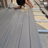 Plancher de terrasse en bois composite WPC creux et massif, imperméable, de haute qualité, pour l'extérieur