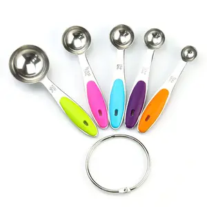 Silicone handle Stainless Steel measuring cup Measuring Spoon 10-piece set with graduated baking set