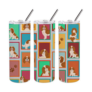 Bicchiere Termico Sottile in Acciaio Inossidabile con Motivo Blenheim Cavalier Spaniel - Product Image 4