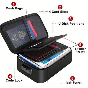 Bolsa para Documentos Impermeable y Resistente al Fuego OEM con Cierre, Estuche de Viaje de Fibra de Vidrio y Silicona para Pasaportes, Dinero en Efectivo y Archivos Valiosos - Product Image 2