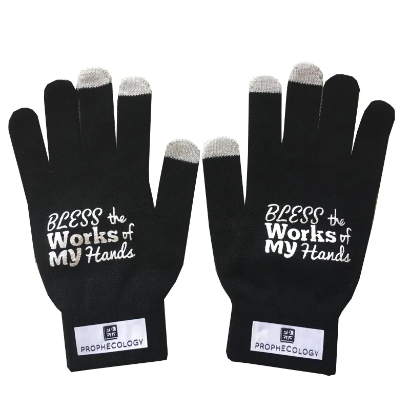 OEM Quality Print Custom Knitted Winter Gloves,Touch Screen Gloves Custom Your Own Logo