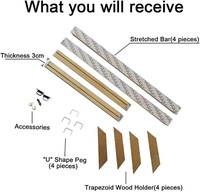Kit de cadre en bois DIY pour peinture sur toile, barres de châssis en bois naturel, peinture diamant par numéros, cadres d'art mural