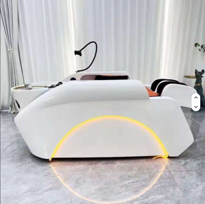 เตียงสระผมสปาคุณภาพดีที่สุด พร้อมอ่างล้างผมในร้านเสริมสวย เตียงสระผมปรับเอนด้วยไฟฟ้า ระบบหมุนเวียนน้ำ พร้อมเครื่องอบไอน้ำที่ศีรษะ - Product Image 4