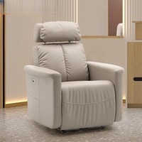 Fauteuil inclinable électrique en cuir pour personnes âgées, pivotant, relevable, à bascule et massant, pour salon