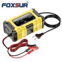 Chargeur de batterie FOXSUR 12V 6A à impulsions pour trottinette électrique, avec compensation de température pour la réparation des batteries au plomb de vélos électriques