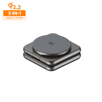 .2 Pengisi Daya Nirkabel Magnetik 3-in-1 untuk Pengisian Cepat Lipat, Ponsel, Earphone, Jam Tangan, Portabel