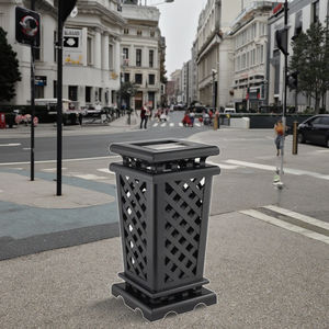 Cubo <span class=keywords><strong>de</strong></span> <span class=keywords><strong>basura</strong></span> ecológico para exteriores calado artístico-Cubo <span class=keywords><strong>de</strong></span> <span class=keywords><strong>basura</strong></span> <span class=keywords><strong>de</strong></span> pirámide cuadrado con Cenicero integrado, acabado recubierto <span class=keywords><strong>de</strong></span> polvo - Product Image 2