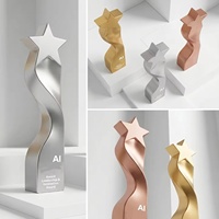 Trofeo de Resina Creativo con Forma de Estrella, Personalizado, de Alta Calidad, en Oro, Plata y Cobre, para Campeones de Competencia, Personal Destacado, Deportes