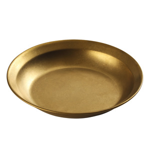 Stainless Steel Soup Plate 304 Round Deep Gold Hotel Use Microwave Safe - Product Image 1