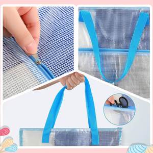 Sac de rangement en filet avec poignées pour voyage, maquillage, vêtements, jouets, puzzles, sous les couvertures - Product Image 3