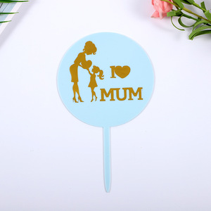 Décorations personnalisées de cupcakes en acrylique rose bleu noir pour les festivals <span class=keywords><strong>Love</strong></span> Thanksgiving Mother's Day Birthday Cake Toppers - Product Image 4