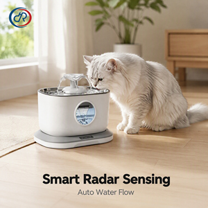 Fontaine à eau pour chat 2,5 L, pompe sans fil, batterie 5000 mAh, fontaine à eau pour chien et chat avec plateau en acier inoxydable, distributeur d'eau automatique - Product Image 2