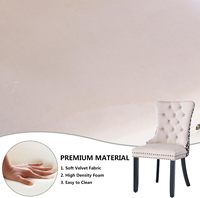 Ensemble de 6 chaises de salle à manger modernes en velours capitonné de qualité professionnelle avec garniture cloutée pour projets hôteliers et de restauration - Usine OEM/ODM