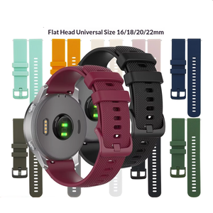 Correa de Reloj Universal de Silicona con Extremo Plano de 18mm 20mm 22mm para Relojes Inteligentes <span class=keywords><strong>Garmin</strong></span> Samsung Huawei <span class=keywords><strong>Venu</strong></span> <span class=keywords><strong>2S</strong></span> - Product Image 2