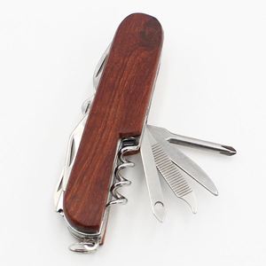 Navaja Plegable de Acero Inoxidable con Diseño Moderno y Logotipo Personalizado, Estilo Suizo, Mango de Madera, Hoja Hecha a Mano para Cocina y Aire Libre - Product Image 5