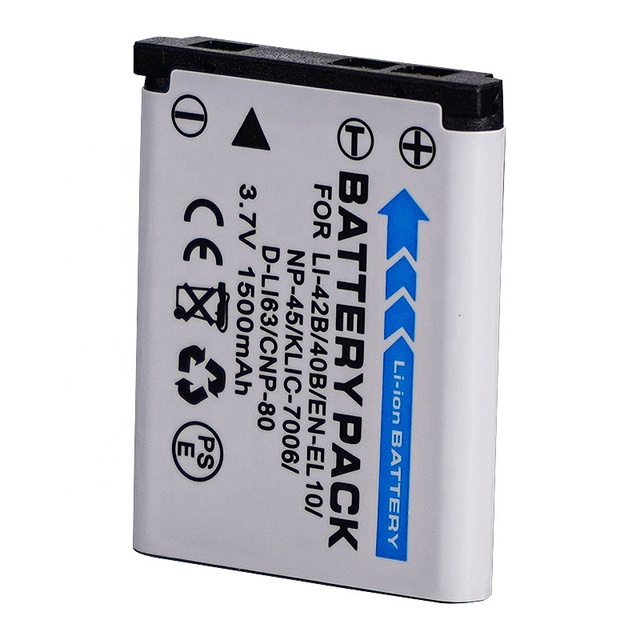 Camera Battery Li-40B Li-42B NP-45 Battery for M580/M750 M873 M883 KLIC-7006 NP-45 KLIC-7006 D-LI63 D-LI108 NP-80  3.7V 1500mAh