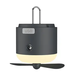 물 스프레이 공기 냉각기 모기 구충제 팬 USB 충전식 가습기 미니 미스트 LED 램프와 휴대용 3 in 1 캠핑 조명