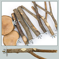Supports à oiseaux en bois grand perroquet perchoir en bois Ss étage oiseau arbre perroquet fenêtre support de jeu perchoir
