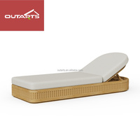 Chaise longue de luxe en teck pour villa, piscine extérieure, hôtel, complexe hôtelier, jardin, plage, imperméable, chaise longue de soleil