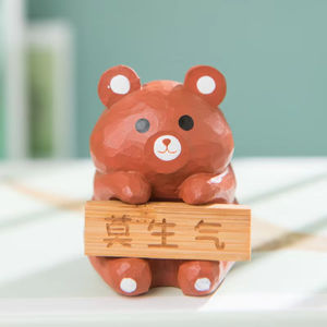 Kerajinan Tangan hewan kucing kayu lucu mainan Cat kayu kucing kecil dekorasi anak kucing kayu DIY hadiah patung hewan - Product Image 4