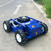 Robot Tondeuse Désherbeuse 4x4 Télécommandé sans Fil Certifié EPA CE à Moteur 4 Temps, Outil Agricole DIY à Rayon de Braquage Zéro pour le Désherbage
