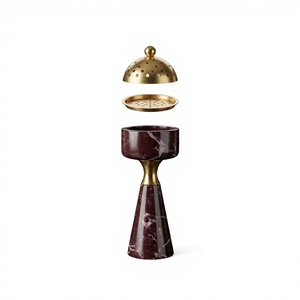 Oudessara Imperial Luxe Mubkhar, brûleur d'encens artisanal en résine de bois de santal, détails métalliques de qualité supérieure, 100% naturel, religieux - Product Image 4