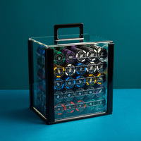 Boîte à jetons de poker Texas 1000 pièces, portable, en acrylique épaissi, transparente, avec 10 supports à jetons pour le divertissement