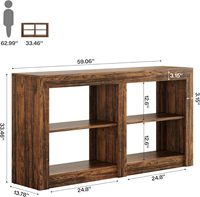 Table d'entrée style farmhouse, console à 3 niveaux pour salon, console en bois derrière le canapé