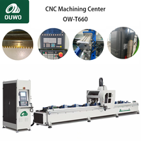 Centre d'usinage CNC contrôlé par PLC certifié CE 3 axes OUWO 380V avec magazine d'outils pour usine de fenêtres, portes et murs rideaux
