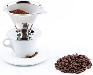 Aço inoxidável Reutilizável Gotejamento Cone Filtro De Café Portátil <span class=keywords><strong>Pour</strong></span>-<span class=keywords><strong>Over</strong></span> Cafeteira Camping Cafeteira - Product Image 3